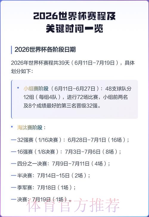 2026世界杯赛程今日完整安排官网入口